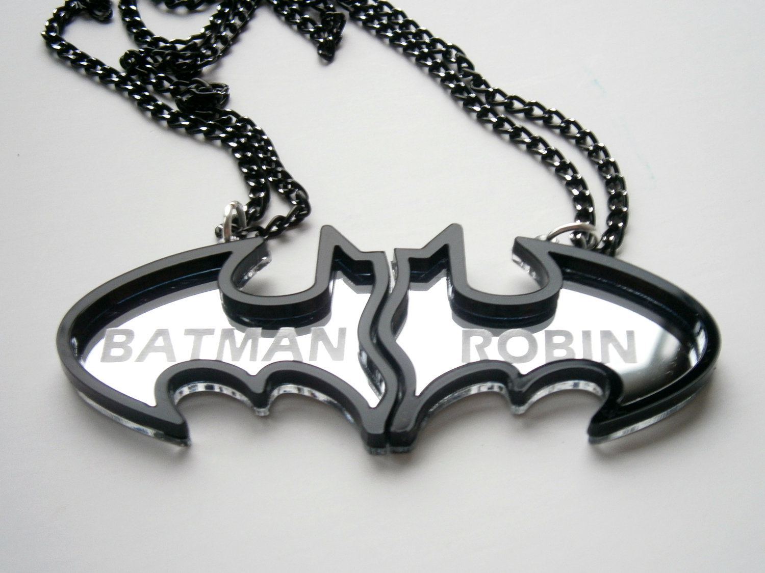 Batman Best Friends Black Heart Necklaces