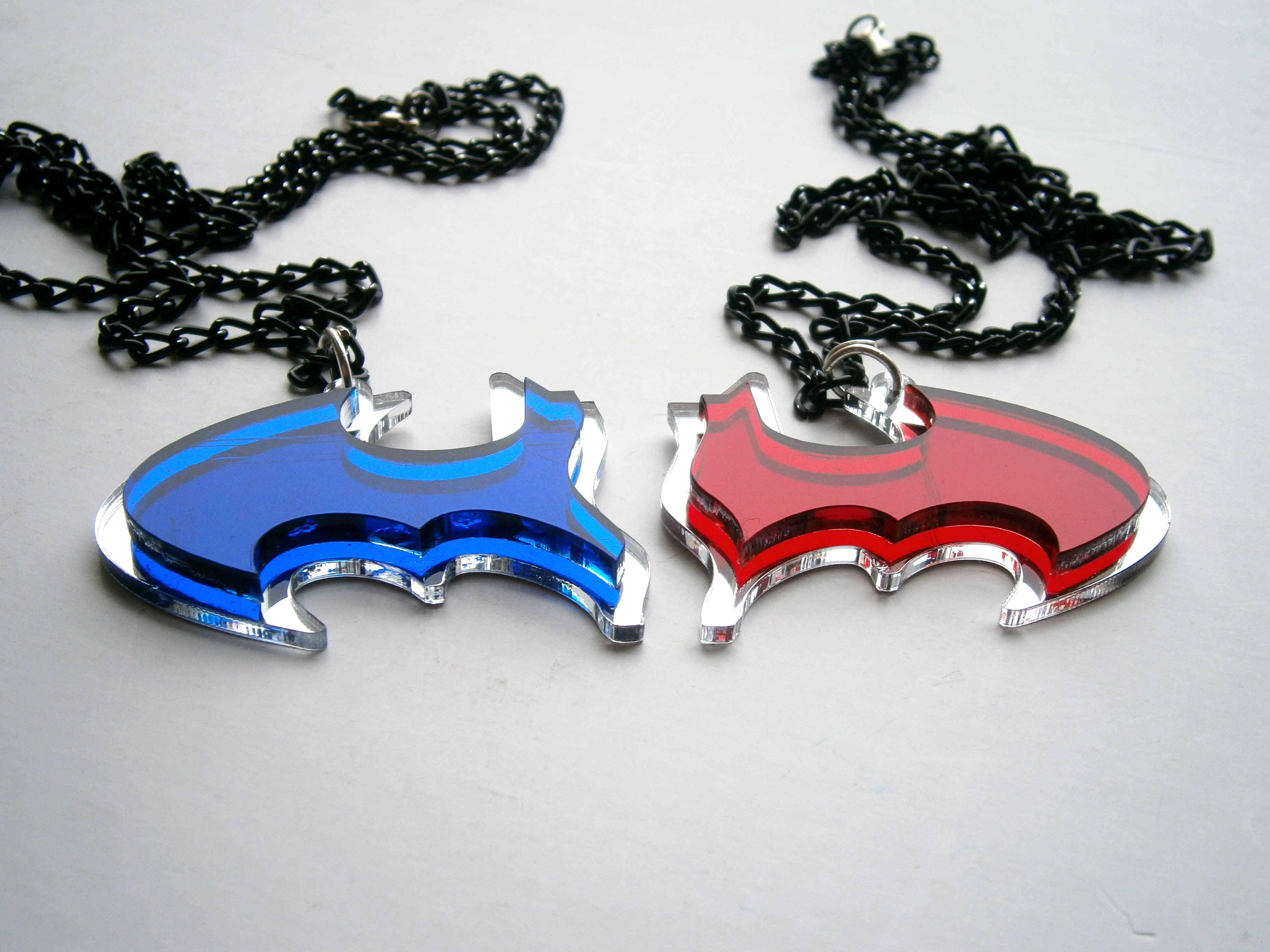 Best Friends Acrylic Batman Necklaces