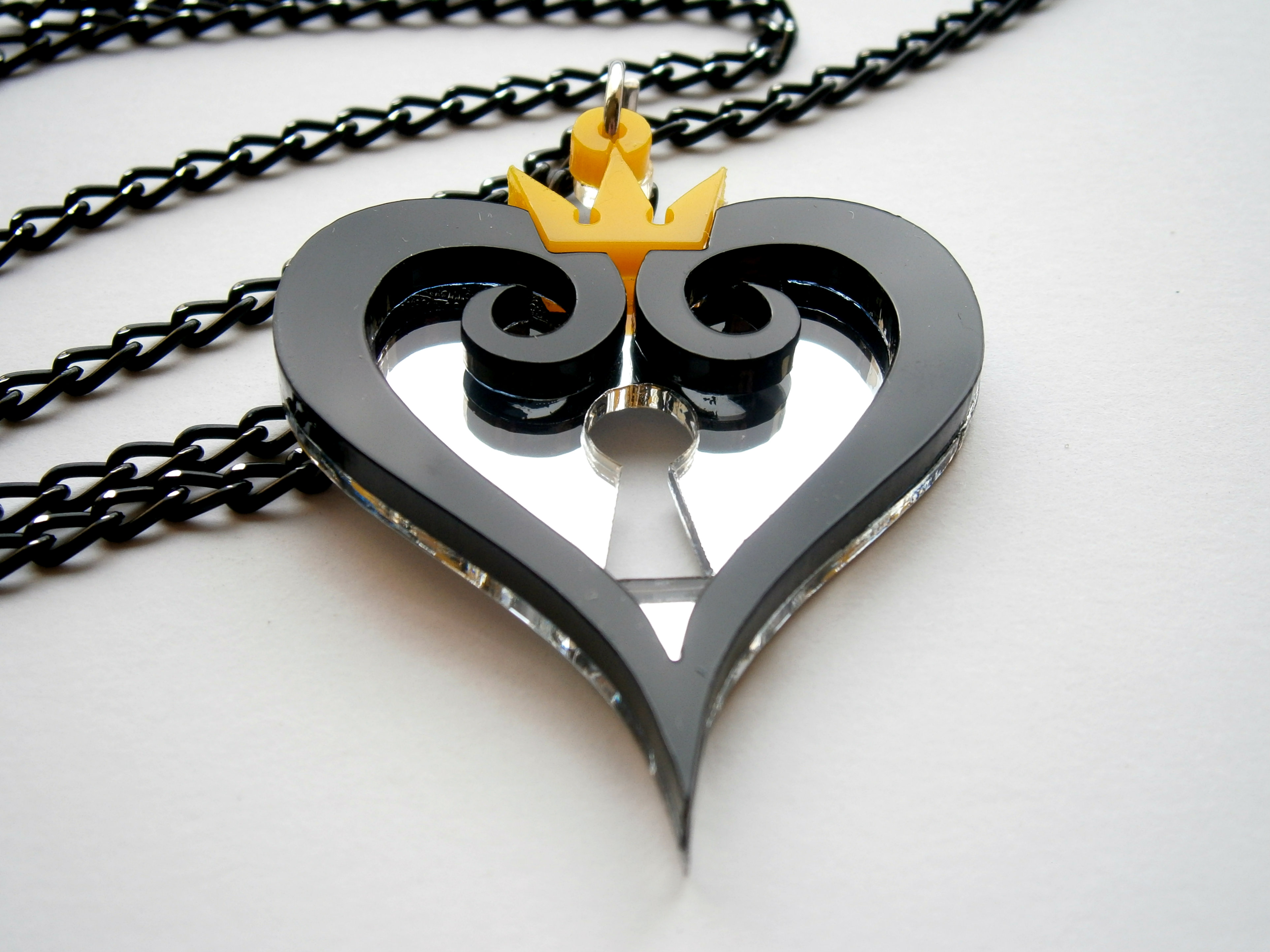 Kingdom Hearts Necklace - Black Hearts Emblem Pendant ...